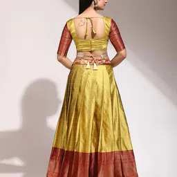 Fabcartz Woven Design Semi-Stitched Lehenga & Unstitched Blouse With Dupatta image 2