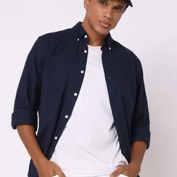 GAP Men Solid Button-Down Collar Cotton Casual Shirt-picture-16