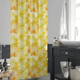 ArtzFolio Yellow & Orange-Colored Printed Waterproof Shower Curtain-image-50