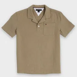 Tommy Hilfiger Boys Outlet Cuban Collar Pure Cotton Shirt-picture-15