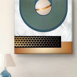 Livin'luxe White & Blue Printed Canvas Wall Art-image-60