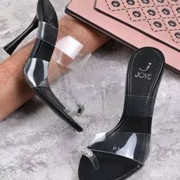Jove Embellished PU Slim Heeled Sandals-45