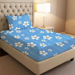 IVAZA Blue Geometric 300 Cotton Nylon Single-image-83