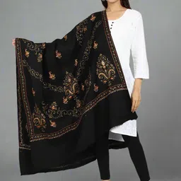 SWI Stylish Floral Embroidered Woolen Shawl-image-92