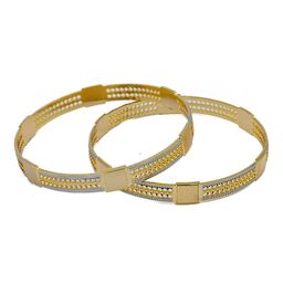 Opal Touch Set Of 2 Gold Silver Plated & Textured Bangle image 5