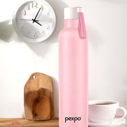 Pexpo Pink & White Brand Logo Stainless Steel Double Wall Vacuum Water Bottle-750 ML-image-83