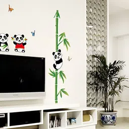 INDIAN ROYALS White & Black Cute Cartoon Pandas Self Adhesive Wall Sticker-image-99