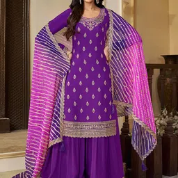 Seerat Embroidered Top With Embroidered Sharara And Embroidered With Printed Dupatta.-image-65