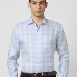 Van Heusen Men Checked Formal Cotton Shirt-image-10