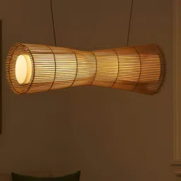 HABERE INDIA Beige & Black Textured Ceiling Lamp-picture-17