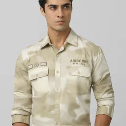 Mufti Men Cutaway Collar Abstract Printed Cotton Slim Fit Casual Shirt-image-3