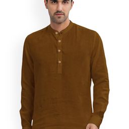 Vida Loca Band Collar Pure Cotton Straight Short Kurta-image-83