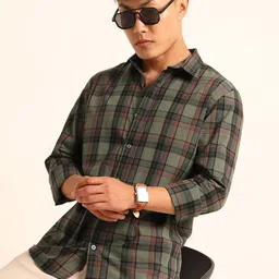 Bushirt Men Classic Checked Casual Shirt-image-87