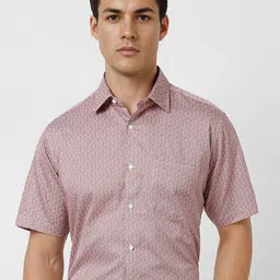 Van Heusen Men Spread Collar Geometric Printed Cotton Formal Shirt-image-50