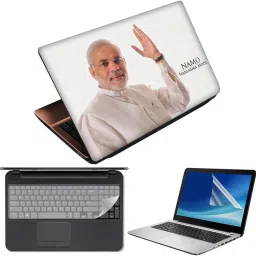 FineArts Narendra Modi 3 in 1 Laptop Skin Pack With Screen Guard & Key Protector Combo Set-image-19
