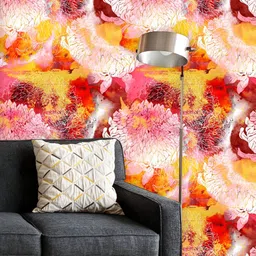 ArtzFolio Printed UV-Resistant Anti-Bacterial Abstract Chrysanthemum Pattern Peel & Stick Wallpaper-image-93