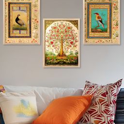 Kotart Brown & Beige 3 Pieces Abstract Printed Wooden Wall Arts-picture-4