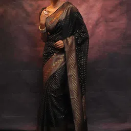 KALINI Woven Design Zari Silk Blend Banarasi Saree-picture-21
