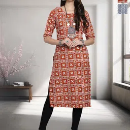 HERE&NOW Selection Of 2 Geometric Printed Round Neck Straight Kurtas-57