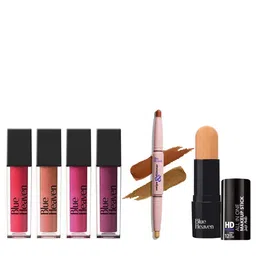 Blue Heaven Set Of Concealer Stick, Eyeshadow Stick & Hyperstay Liquid Lipsticks-31