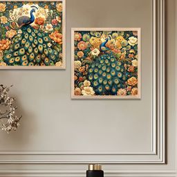 Kotart Brown & Green 2 Pieces Floral Wooden Wall Arts-picture-17