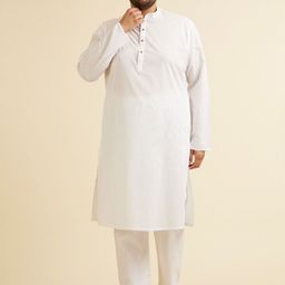 Manyavar Men Regular Thread Work Kurta with Pyjamas-16
