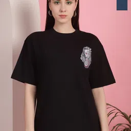 Dreambe Women Printed Indigo T-shirt-20