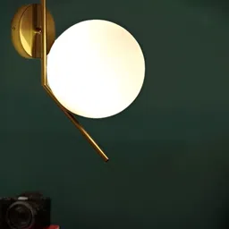 KINIS Gold-Toned & White Spherical Shaped Metal Wall Lamp-image-76
