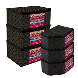 Kuber Industries Black Set of 6 Regular Multi-Utility Organisers-17