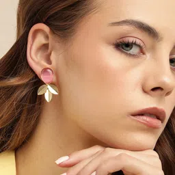 Anouk Gold-Plated Beaded Teardrop Shaped Drop Earrings-14