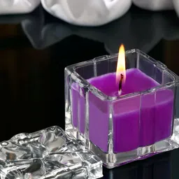 Parkash Candles Purple & Transparent 1 pieces Jar Candle-7