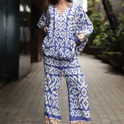 Svamsa Printed Pure Cotton Shirt With Trousers Co-Ords Set-image-17