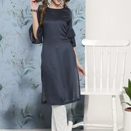 Sera Women High Slit Kurta with Trousers-image-36