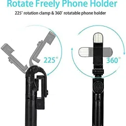 BUFONA Mobile Phone 3-in-1 Expendable Stick Portable Tripod Stand Remote & LED Light Tripod, Tripod Kit, Monopod, Monopod Kit, Tripod Clamp image 4
