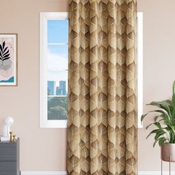 Aura Brown & White Floral Window Curtain-image-94