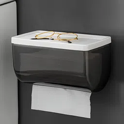 HOKIPO Black & White Solid Plastic Tissue Holders-77