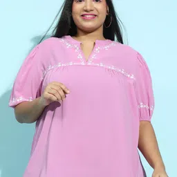 Oxolloxo Puff Sleeve Crepe Blouson Top-picture-17