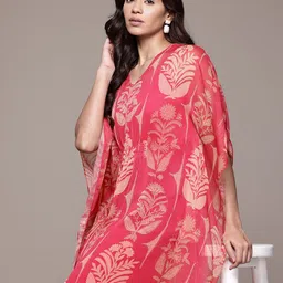 aarke Ritu Kumar Floral Print V-Neck Kaftan Maxi Dress-picture-6