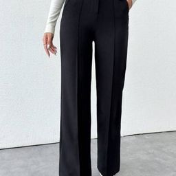 Next One Women Smart Straight Fit High-Rise Easy Wash Pleated Trousers-picture-35