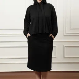 Athena Ample Hooded Fleece Sweatshirt With Skirt Co-Ords-image-24
