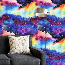 ArtzFolio Printed UV-Resistant Anti-Bacterial Watercolor Modern GalaxyPeel & Stick Wallpaper-image-65