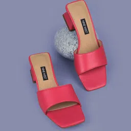 Nine West Women Round Toe PU Block Heels Sandals-44