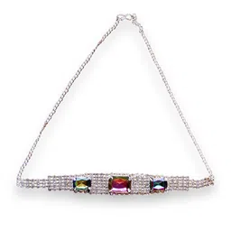 AccessHer Women Silver-Plated Silver Artificial Stones Necklace-picture-16