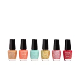 MISS NAILS Set Of 6 Mini Pro Nail Polish- 3.3 ml Each- Hey Rockstar-16