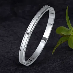MEENAZ Men Silver Plated Stainless Steel Kada Bracelet-picture-31