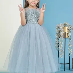 Toy Balloon kids Embellished Net Fit & Flare Maxi Dress-image-72