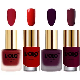 VOLO Set Of 4 Velvet Matte & Extra Shine Nail Polish - 8 ml & 9.9 ml Each- 36-46-38-34-18
