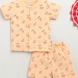 BUMZEE Boys Printed Pure Cotton Jhabla With Shorts-picture-57