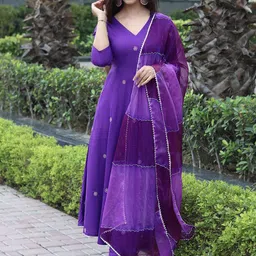 DIVASTRI Women Floral Embroidered Regular Kurta with Trousers & With Dupatta-12