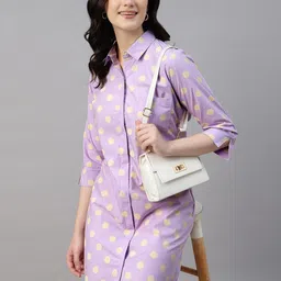 Hancock Polka Dot Print Formal Shirt Dress-image-45